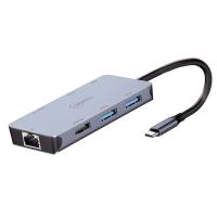 Cruxtec 8 in 1 USB-C Hub Mini Dock with HDMI Output and 100W PD (CMH08-SG)