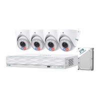 TP-Link Omada 8MP Turret PoE Security Camera System with 2TB HDD 4 Cameras with 16-Channel NVR (OMADA-T8S4-2T)