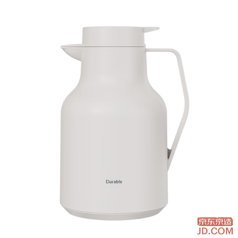 JD Thermos Home [Smart Temperature Display] Large Capacity Insulated Outdoor Bottle, Condensed Milk White 1.5L