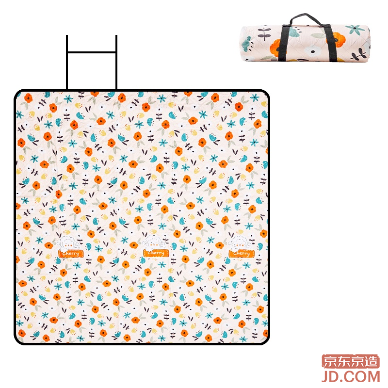 JD Outdoor Picnic Mat Park Tent Moisture-proof Camping Mat Ultrasonic Machine-washable Floral 200*200cm