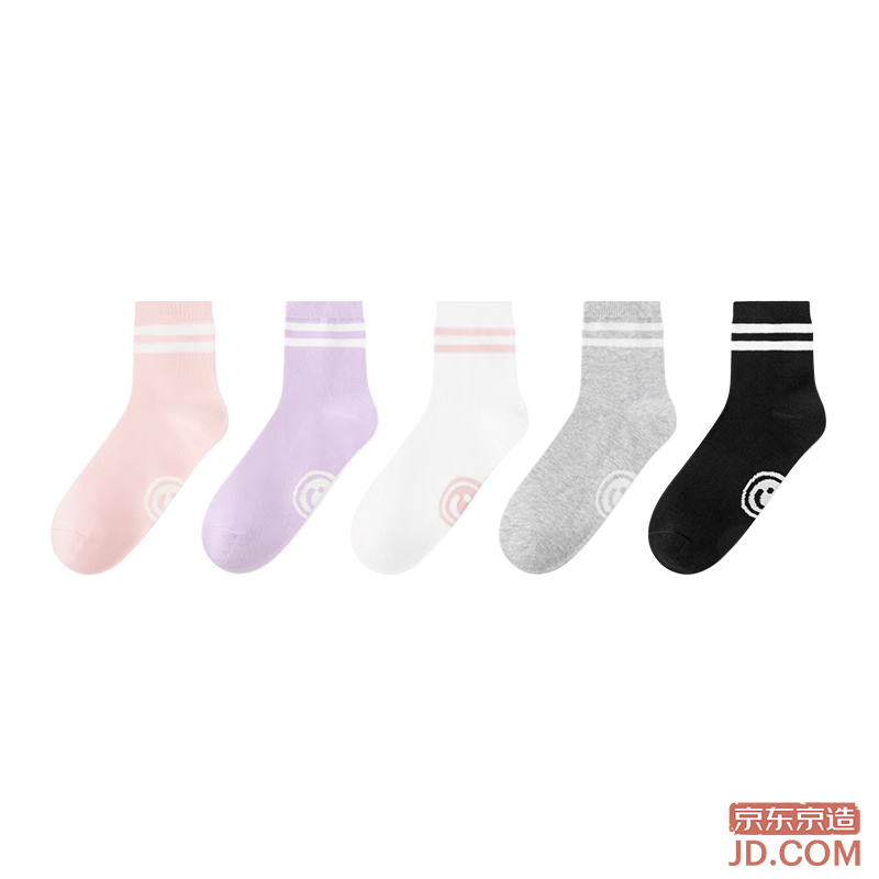 JD Kids Summer Socks Girls Mid-Calf Cotton Floor Socks Comfortable School Age 18-20CM