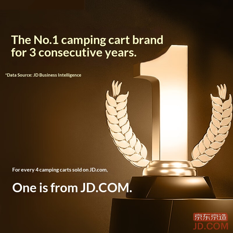 JD Compact Foldable Outdoor Cart for Camping & Picnic Dual-brake 240kg Load Mountain Blue