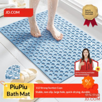 JD piupiu Non-Slip Shower Mat, Bath Mat, Anti-Fall Bathroom Floor Mat, Blue 43*75cm