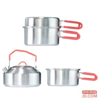 JD 304 Stainless Steel Kettle Cookware Portable Camping Set with Bag