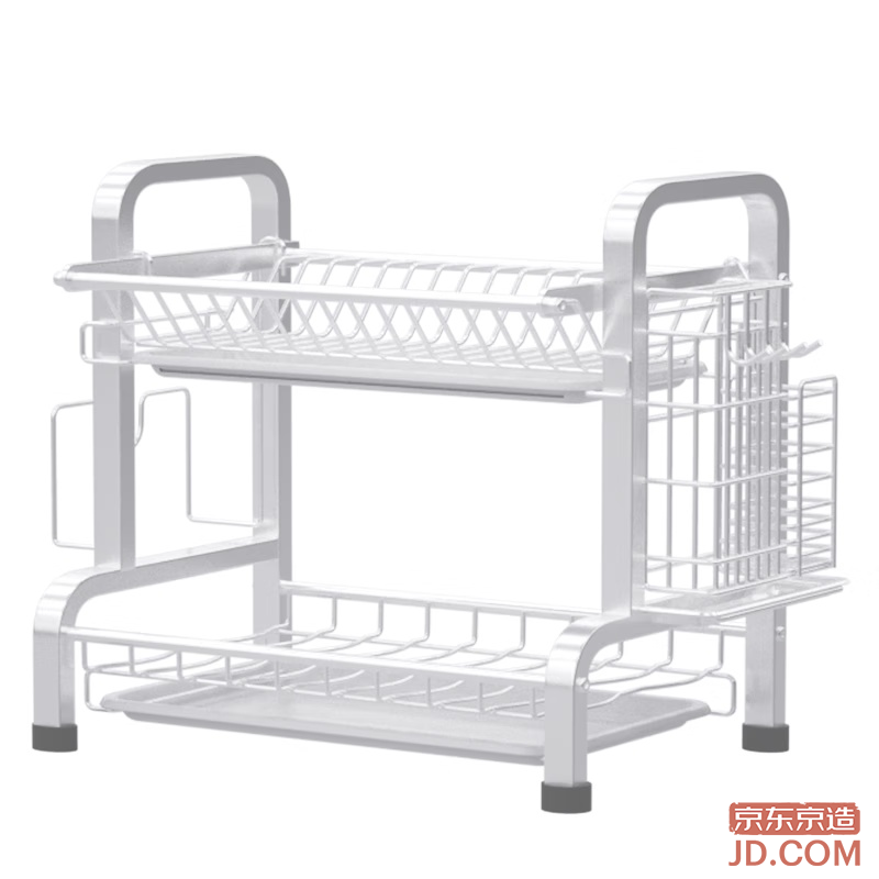 JD Dish and Bowl Rack, Water Draining Rack, Kitchen Counter Organizer, Culinary Tools [Stainless Steel]