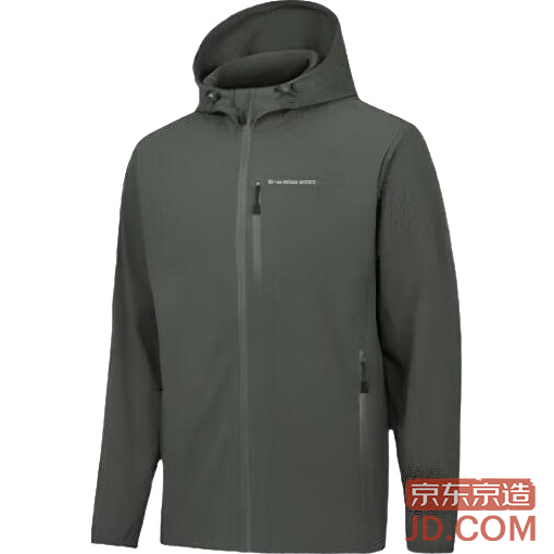 JD Hiking Adventure Jacket Warmth Tri-Proof Tech Outdoor 5A Antibacterial Softshell Gray Green L