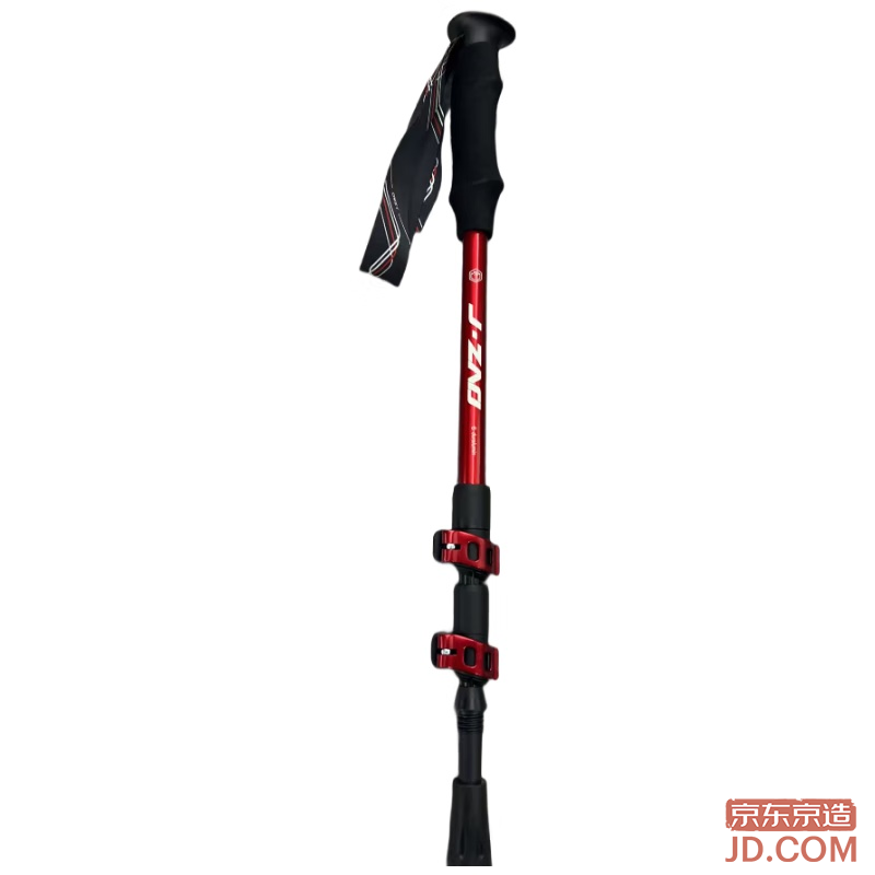 JD Children's Aluminum Alloy Hiking Stick Outdoor Climbing Walking Anti-slip Cane Red