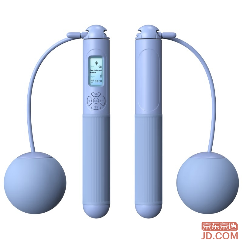 JD Big Ball Cordless Jump Rope Adult Counting Weighted Fitness Student Exam Steel Rope Speed Blue