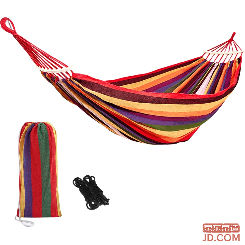 JD Double Rainbow Hammock Outdoor Camping Swing Indoor Widened Thickened Canvas Anti-rollover 2m*1.5m
