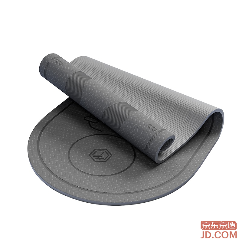 JD Jump Rope Mat Yoga Mat Indoor Fitness TPE Shock-Absorbing Silent Non-Slip 6MM Gray