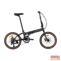JD F8 Folding Bicycle 7-Speed Aluminum Alloy 20-Inch Adult Student Commuter Bike Ceramic Black