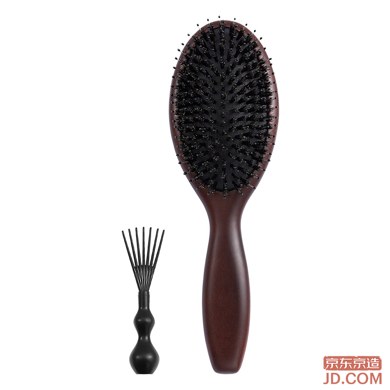 JD Health Care Boar Bristle Cushion Brush Massage Volumizing Hairbrush Home Use Large Paddle Brush