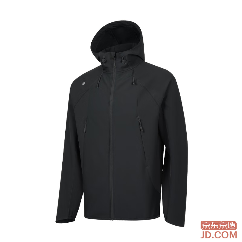 JD Outdoor Windproof Breathable Anti-static Waterproof Durable Shield Softshell Jacket Men Obsidian Black M