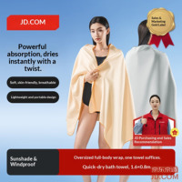 JD Quick-Dry Absorbent Large Bath Towel for Swim, Sports, Beach, Spa, Quick-Dry Towel Beige 80*160cm