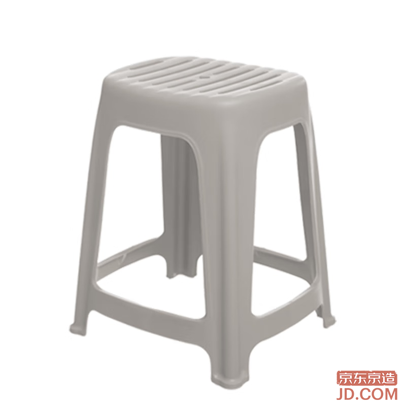 JD Classic Series Plastic Stackable Stool for Bathroom Non-slip High Seat Dining Chair in Ice Glacier Gray