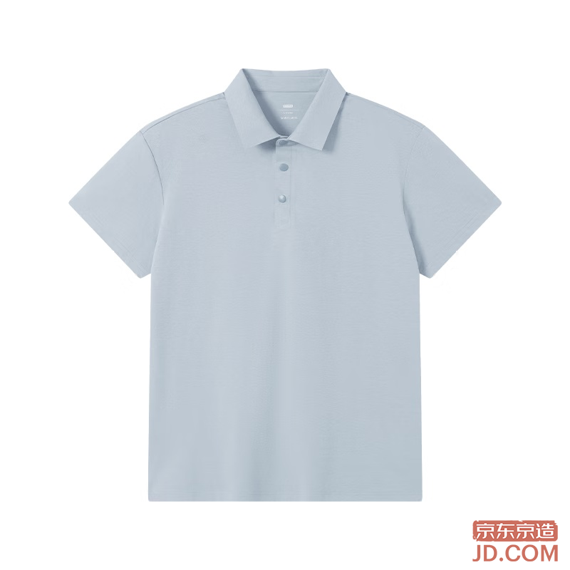 JD Airy Quick-Dry Sports Short Sleeve SORONA Cotton-Feel Polo Sun Protection T-Shirt Gray Blue 2XL