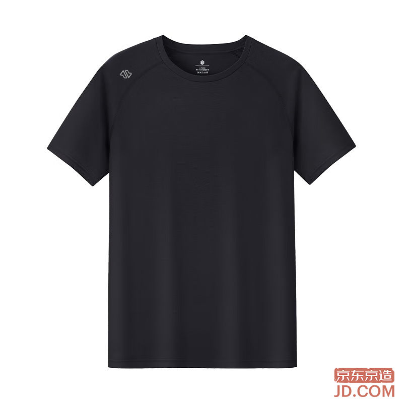 JD [100 Ultra-light Quick-dry] Sports T-shirt for Summer Outdoor Running Fitness Short Sleeve Men Black 2.0 L