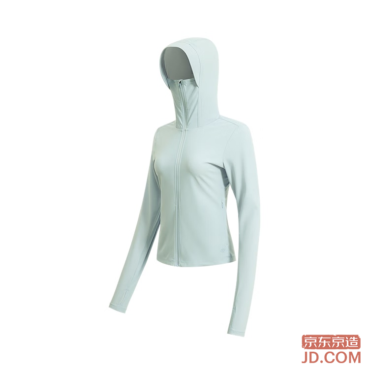 JD [UPF300+] Sunscreen Jacket Men's Ice Silk Cool Summer Outdoor Protection Unisex Coat Mint Green L