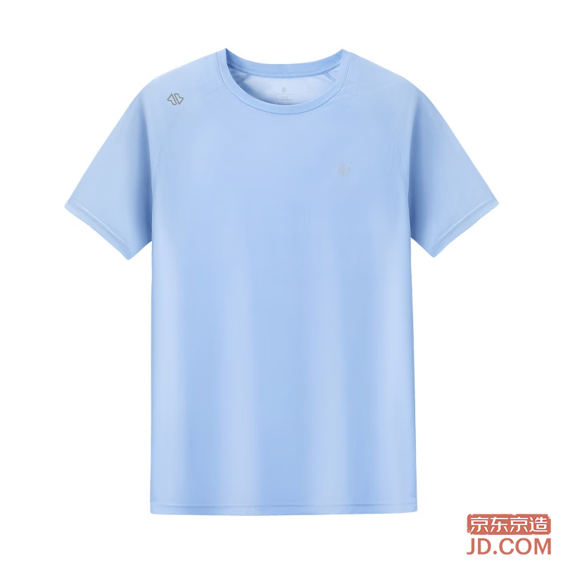 JD [100 Ultra-Light Quick-Dry] Sports T-Shirt Summer Outdoor Running Fitness Short Sleeve Men Glacier Blue 2.0 M