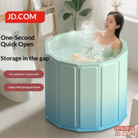 JD Adult Folding Bath Barrel Tub Bath Tub Adult Kids Home Bath Sauna Swimming Bucket