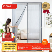 JD Steel Mesh Anti-Mosquito Magnetic Door Curtain, No-Drill, Bedroom Screen, Full Magnet, Gray 90*200cm