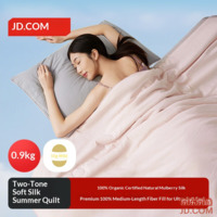 JD Dual-color Soft 100% Natural Wild Silk Quilt A Class Blanket Summer Quilt Core Summer Quilt 1.5x2.0m