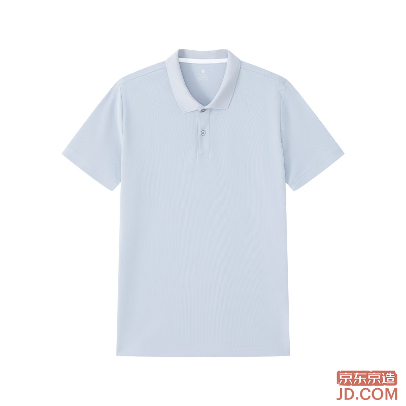 JD [100 Series Cloud Feel Quick-Dry] Men's Sport Short Sleeve Polo Shirt Running Fitness Outdoor Light Blue 2.0